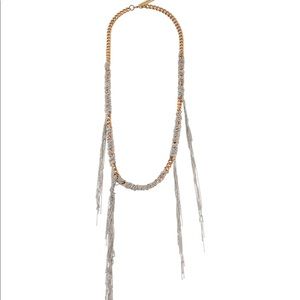NICOLE ROMANO rose gold link chain fringe necklace